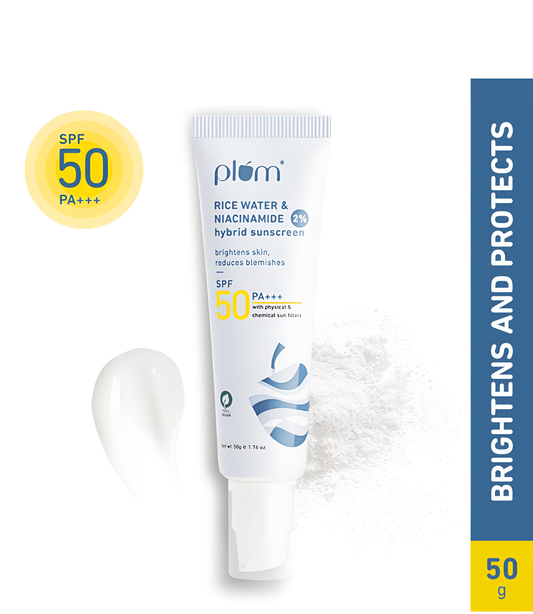 Plum 2% Niacinamide Sunscreen SPF 50 PA+++ With Rice Water